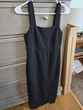 Petal & Pup Black Square-Neck Midi Dress